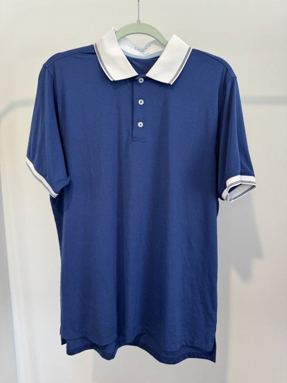 Draddy Sport Golf Polo Men's Medium Blue Performance Stretch